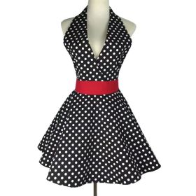 Women's Vintage Cotton Dot V-neck Apron