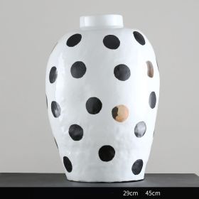 Large Wave Dot Art Big Belly Ceramic Vase Decoration Home