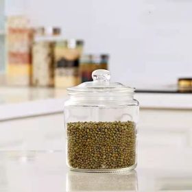 Thickened Glass Tea Jar Dry Fruit Mixed Grain Medicinal Food Storage