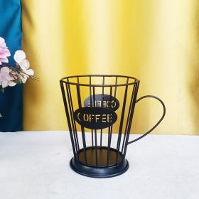 Iron Wire Coffee Capsule Storage Basket Straight Edge Cup Shape