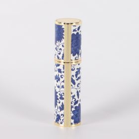 Blue And White Porcelain Vintage Perfume Sub-bottles PU Leather Glass Bottle