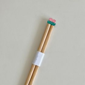 Cartoon Three-dimensional Bear Tulip Chopsticks (Option: Pink Tulip)