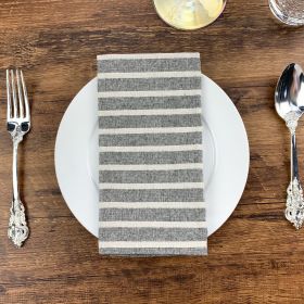 Wide Striped Polyester Cotton Napkin Japanese Style Student Placemat Heat Proof Mat (Option: Black-30 Ã— 40cm)