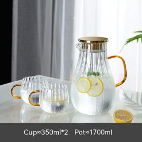 Striped Water Droplets Borosilicate Glass Teapot (Option: 2cups 1pot 1700ml)