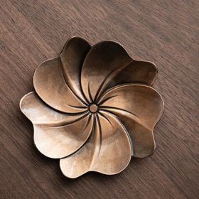 Alloy Tea Cup Insulation Coaster Accessories (Option: Sakura red bronze)