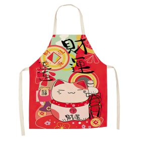 Cartoon Cat Digital Printing Sleeveless Apron (Option: W02317-68x55cm)