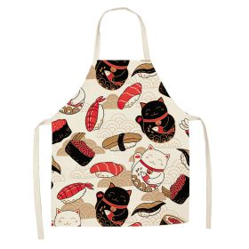 Cartoon Cat Digital Printing Sleeveless Apron (Option: W02303-68x55cm)