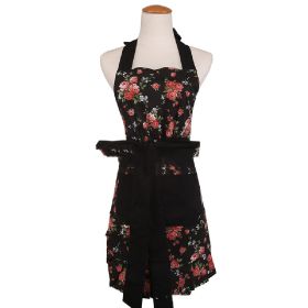 Parent-Child Home Model Cotton Apron (Option: Black Safflower-Children's)