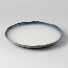 Ceramic Round Dinner Plate Iron Plate Features Japanese Style (Option: White-26x3.3cm)