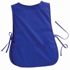 Women's Round Neck Pocket Strap Protective Vest Solid Color Household Vest Apron (Option: Dark Blue-XL)